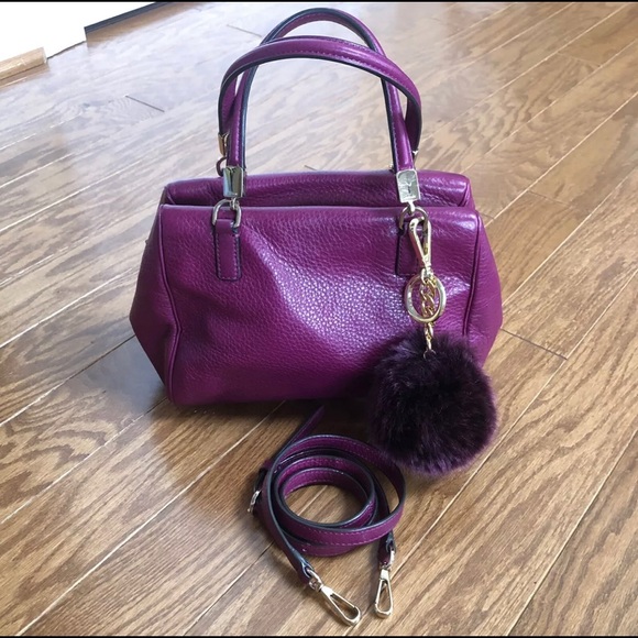 Coach Magenta Leather Mini Satchel w Strap Handbag - Picture 2 of 8